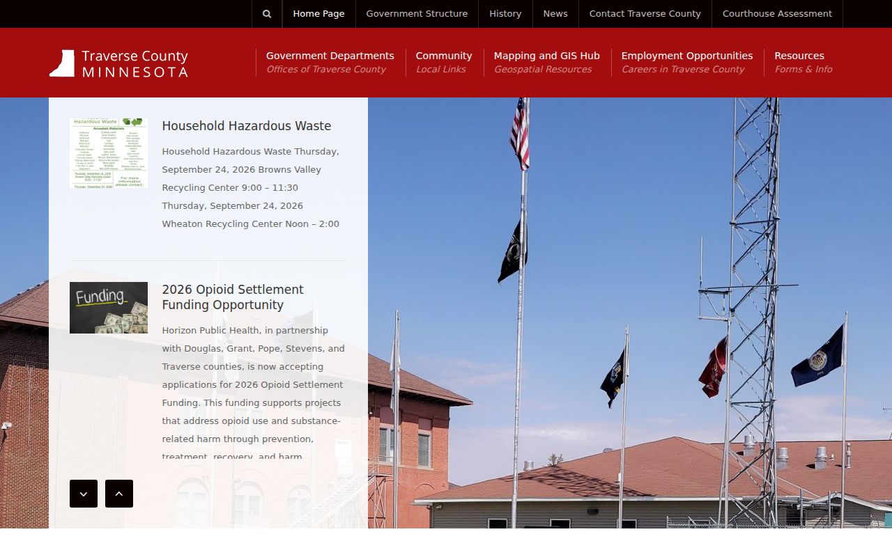 Traverse County Minnesota county website used to reach the sheriff and court offices that hold warrant records